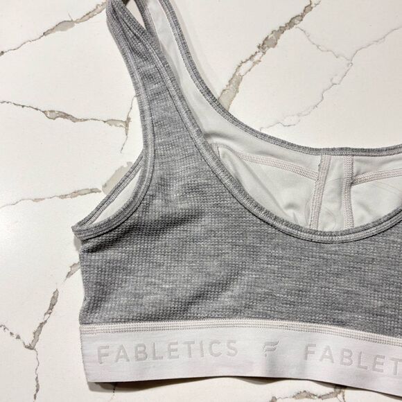 Fabletics | Women's Grey and White Serena Lounge Bralette Sports Bra M - Picture 6 of 12